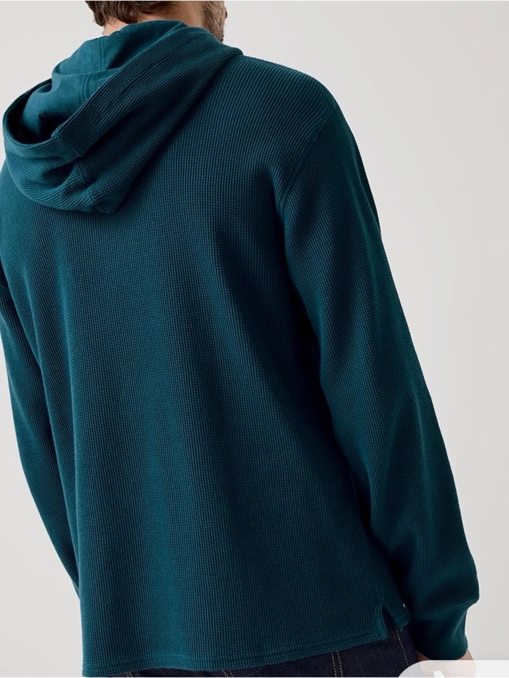 Pact Organic Cotton Men's Thermal Waffle Oversized Hoodie Size Large